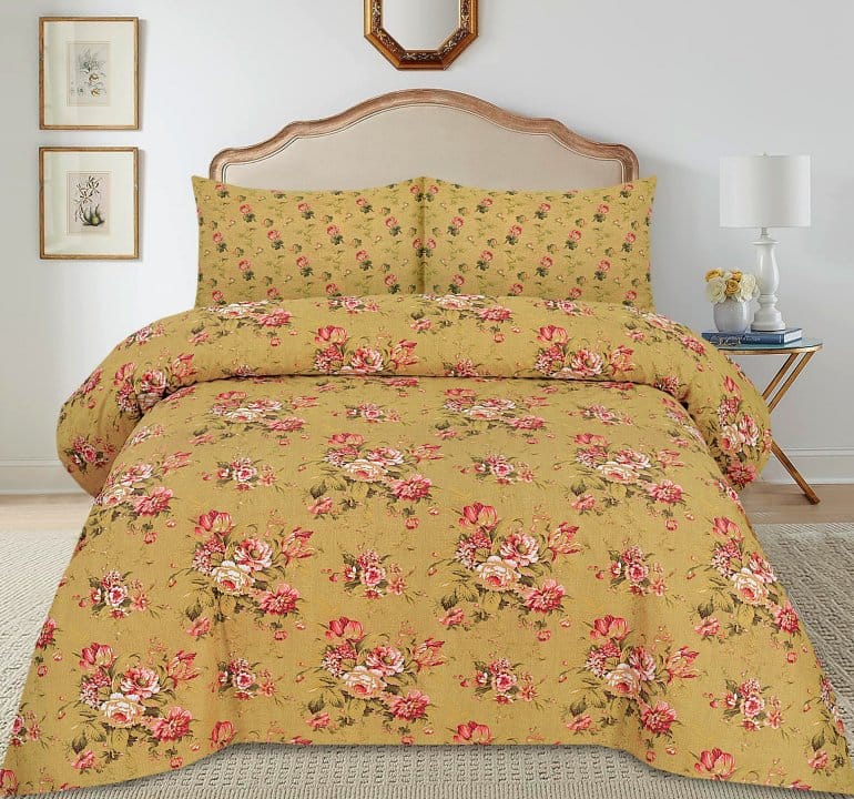 Mustard Muste Cotton Bedsheet
