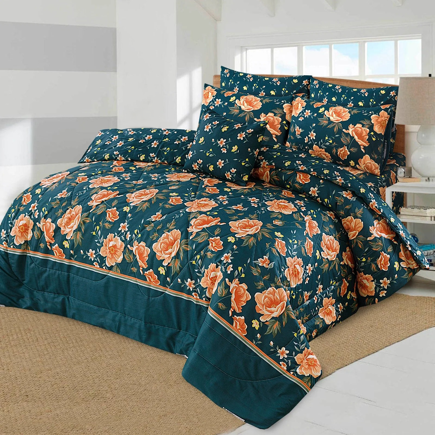 Vibrant Floral Harmony Comfort Set – 7 PCS