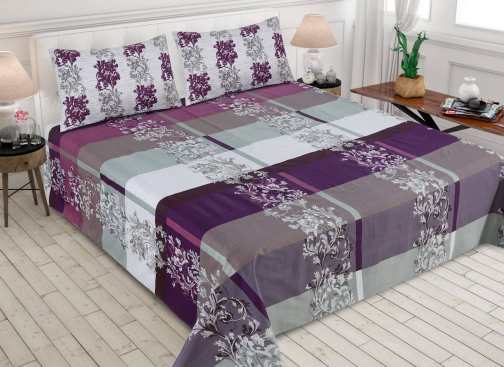 Purple Petal cotton bedsheet