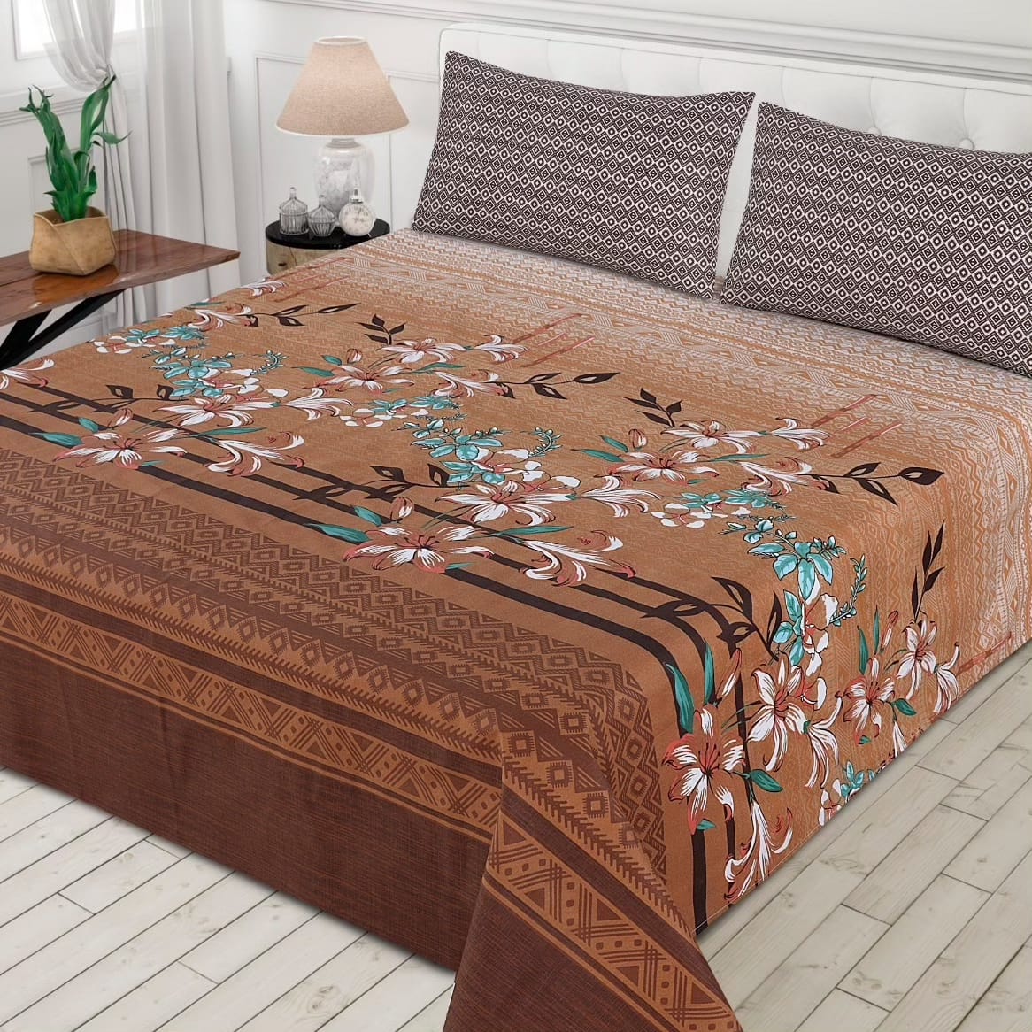 Floral Elegance cotton bed sheet