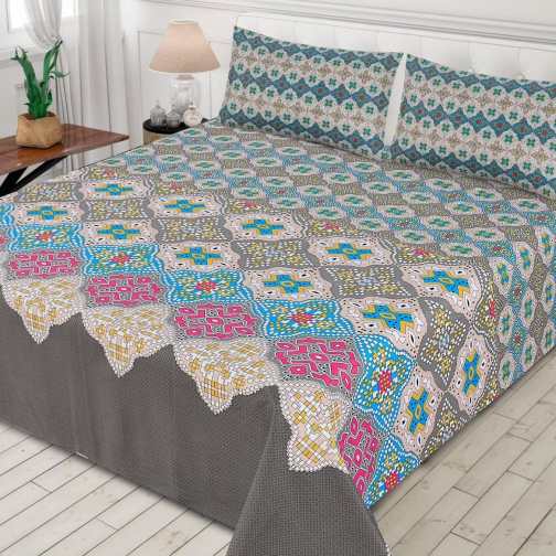 Serene Oasis cotton bedsheet