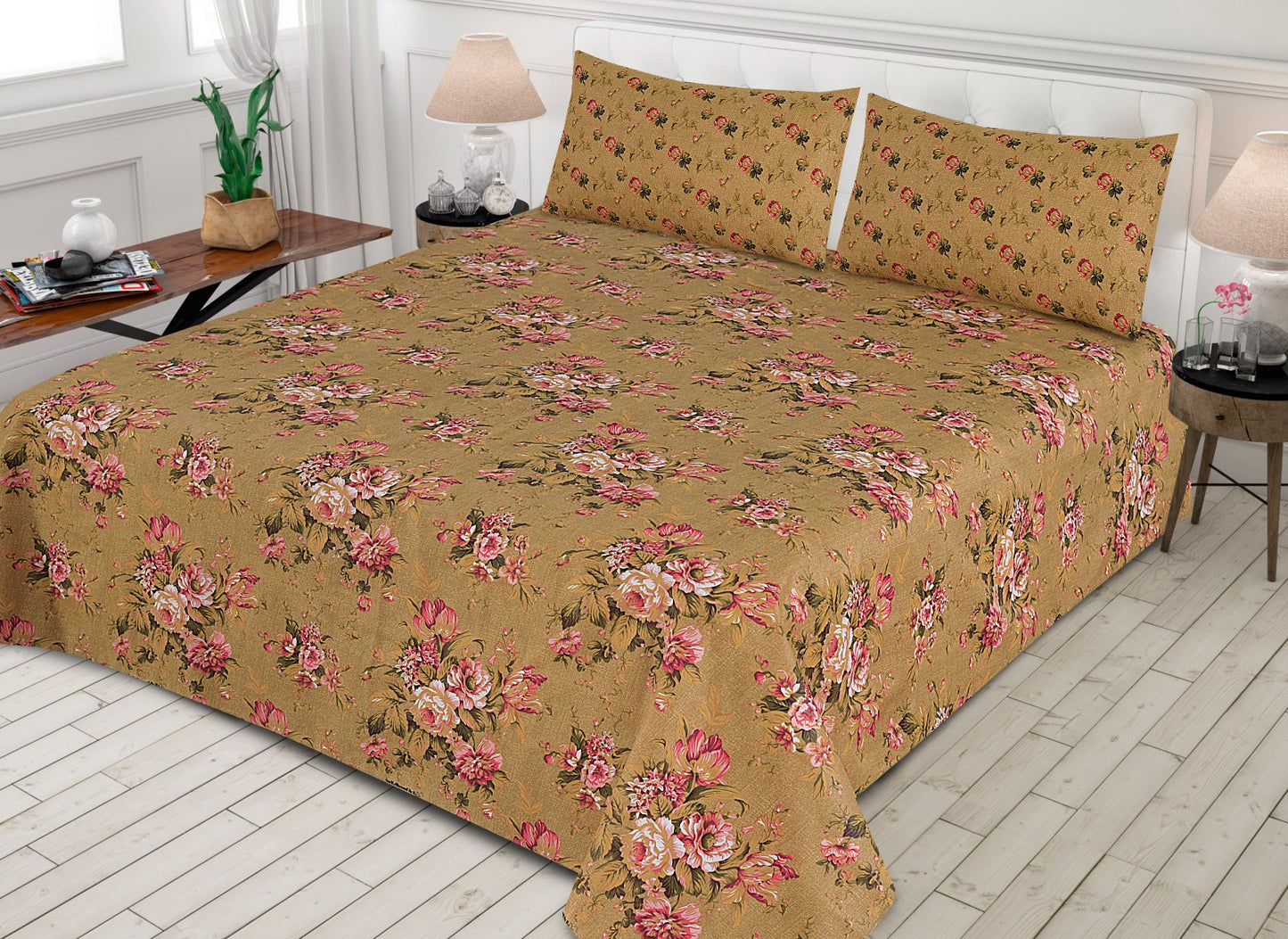 Verdant Blossom cotton bedsheet