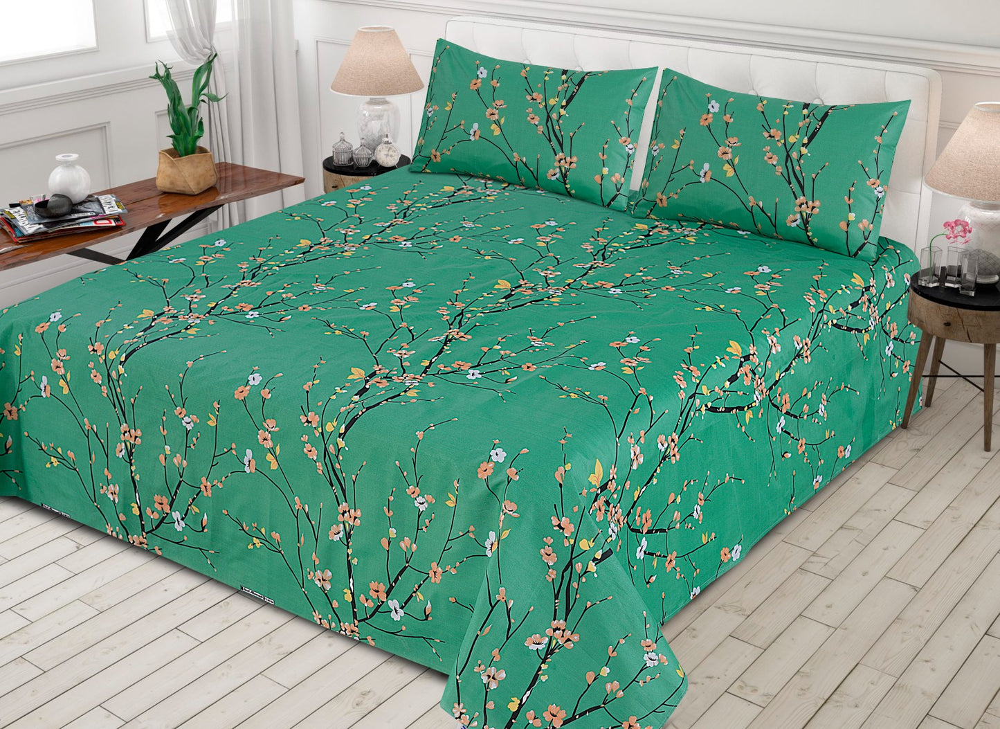 Botanical Elegance cotton bedsheet