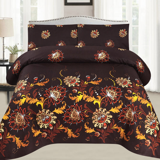 Brownish Floral - Bedsheet set