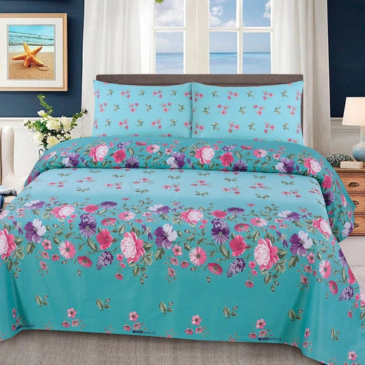 Tranquil Blooms cotton bedsheet