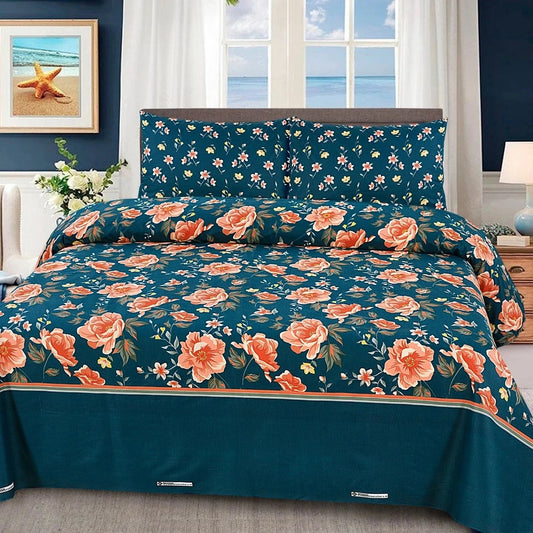 Floral Harmony Cotton Bedsheet