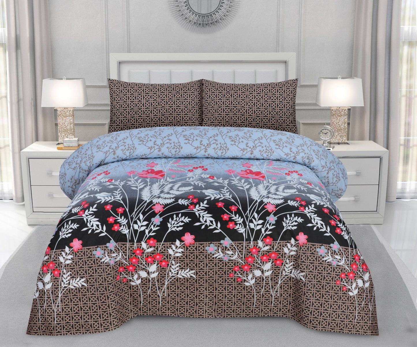 Tranquil Floret Cotton Bedsheet